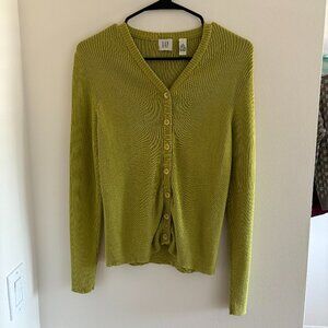 Vintage 90s Lime Green Gap Cardigan